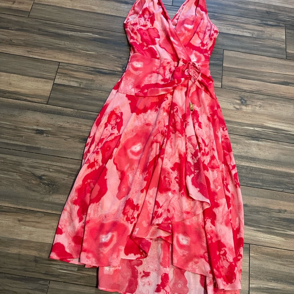 Donna Karan Vibrant Red High Low Dress
